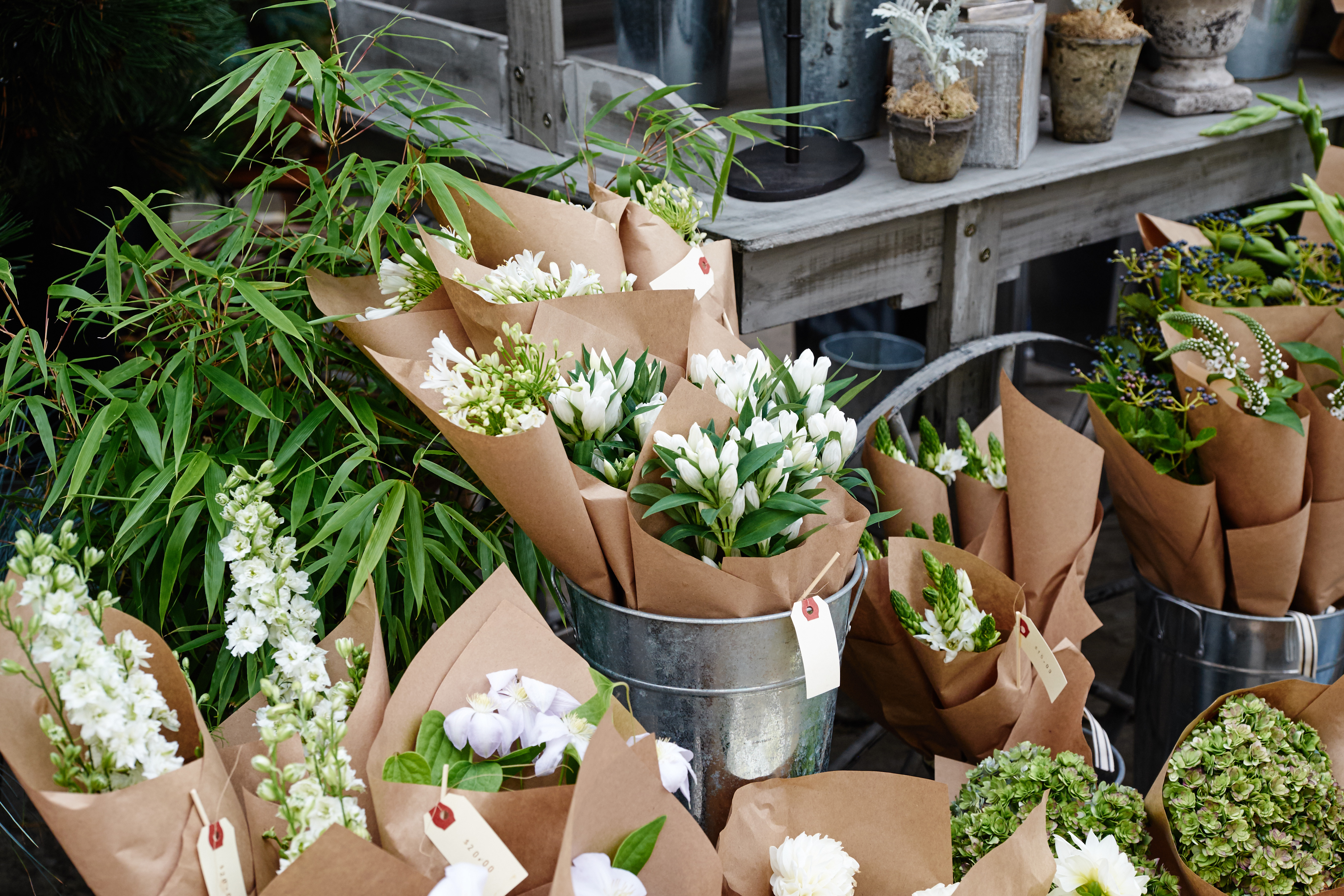 Flower shop Sweet Woodruff's Club Monaco Inspired bouquets